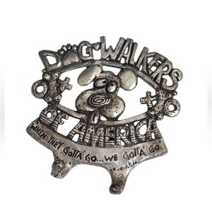 Dog Walkers of America Pewter Metal Dog Leash Holder Double Hooks